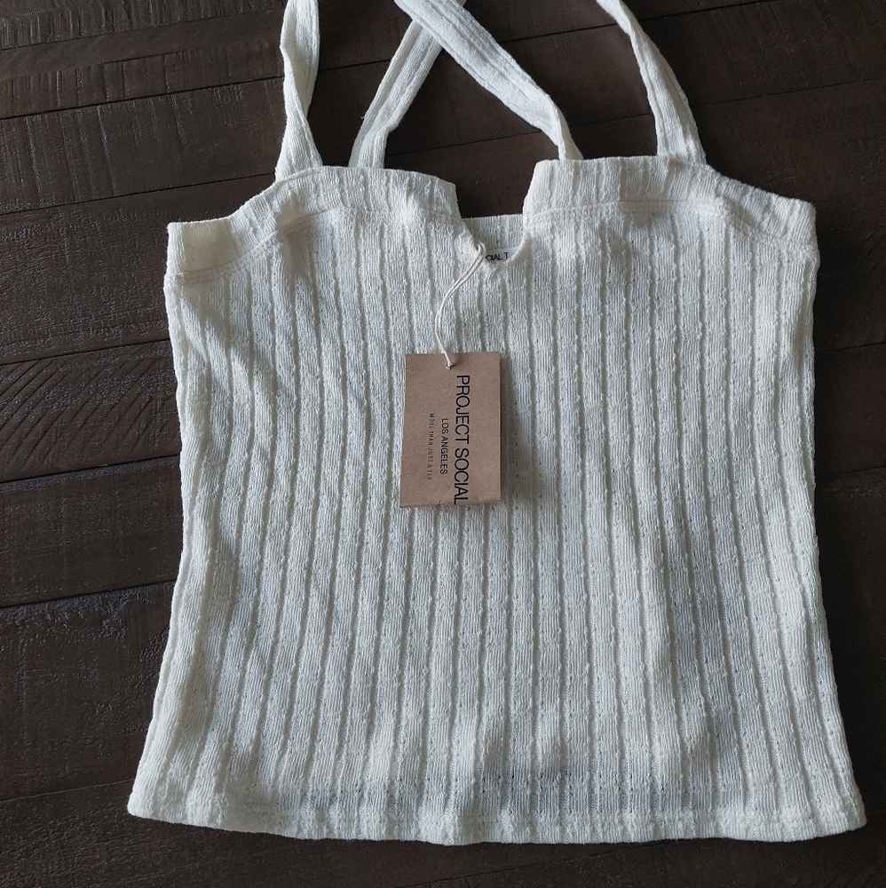 O2 DENIM Tank Top  Beige size M